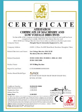 CE-sertifikat for påfyllingsmaskin